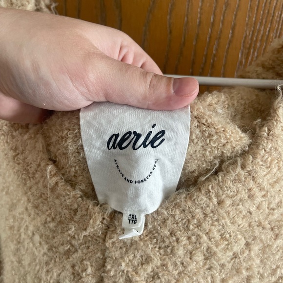 Aerie Soft Beige V-Neck Sweater - Picture 3 of 3